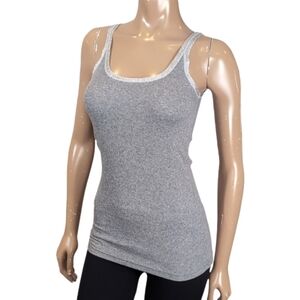 Calvin Klein Ribbed Camisole Tank Top Womens Size Small Grey Metallic Silver